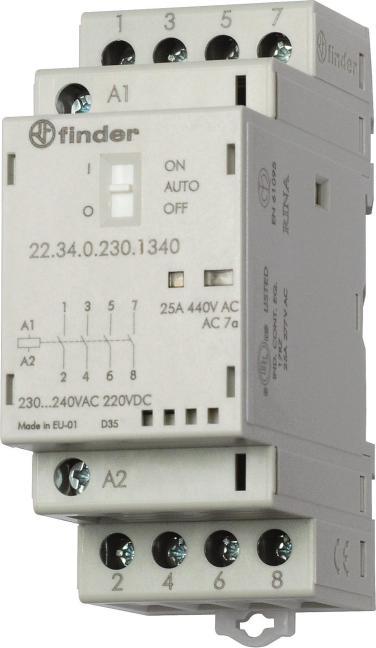 Produktbild Finder Modular contactor 2NO 25A 24V ac/dc