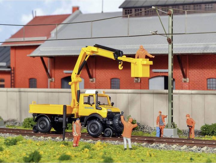 Produktbild Kibri H0 Zweiwege Unimog GleisBau mit Arbeitskran
