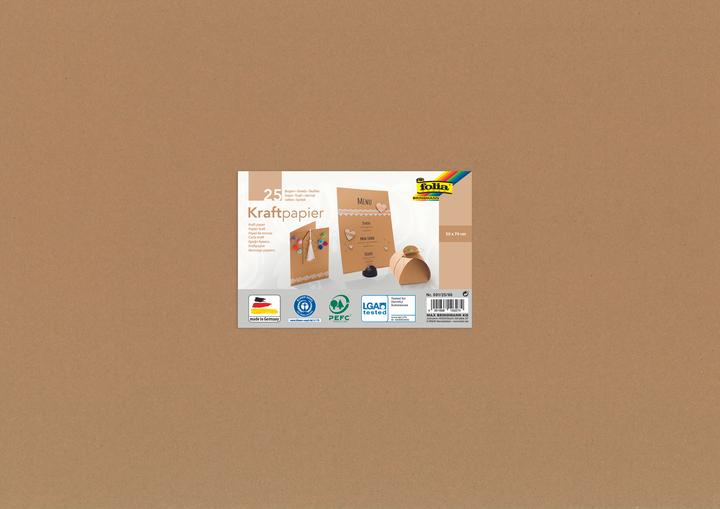 Produktbild Folia Kraftpapier, 120 g/qm, 500 x 700 mm, 25 Blatt (120 g/m², 25x)