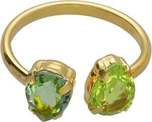 Image du produit Victoria Cruz Anneau ouvert plaqué or avec cristaux verts Glory A4904-14DA - Circuit : 50 mm (50)