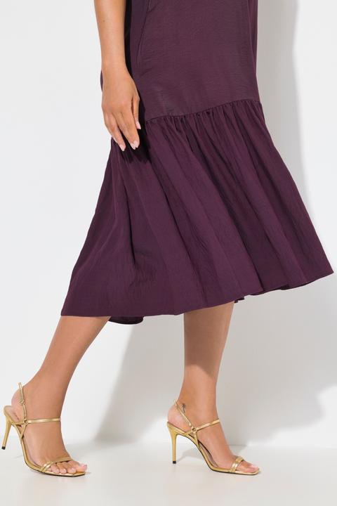 Produktbild Ulla Popken Midikleid, Volantsaum, A-Linie, V-Ausschnitt, Halbarm (46, 48)