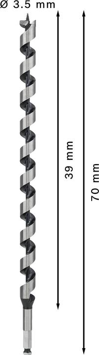 Actual product image Bosch Professional Zubehör PRO Wood Wood auger bit, 22 x 385 x 450 mm (11.1 mm)