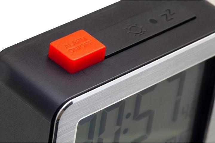 Produktbild Nextime Digitaler Funkwecker Mini, 6x6,4x2,1 cm, Schwarz/Weiss, Metall/ABS