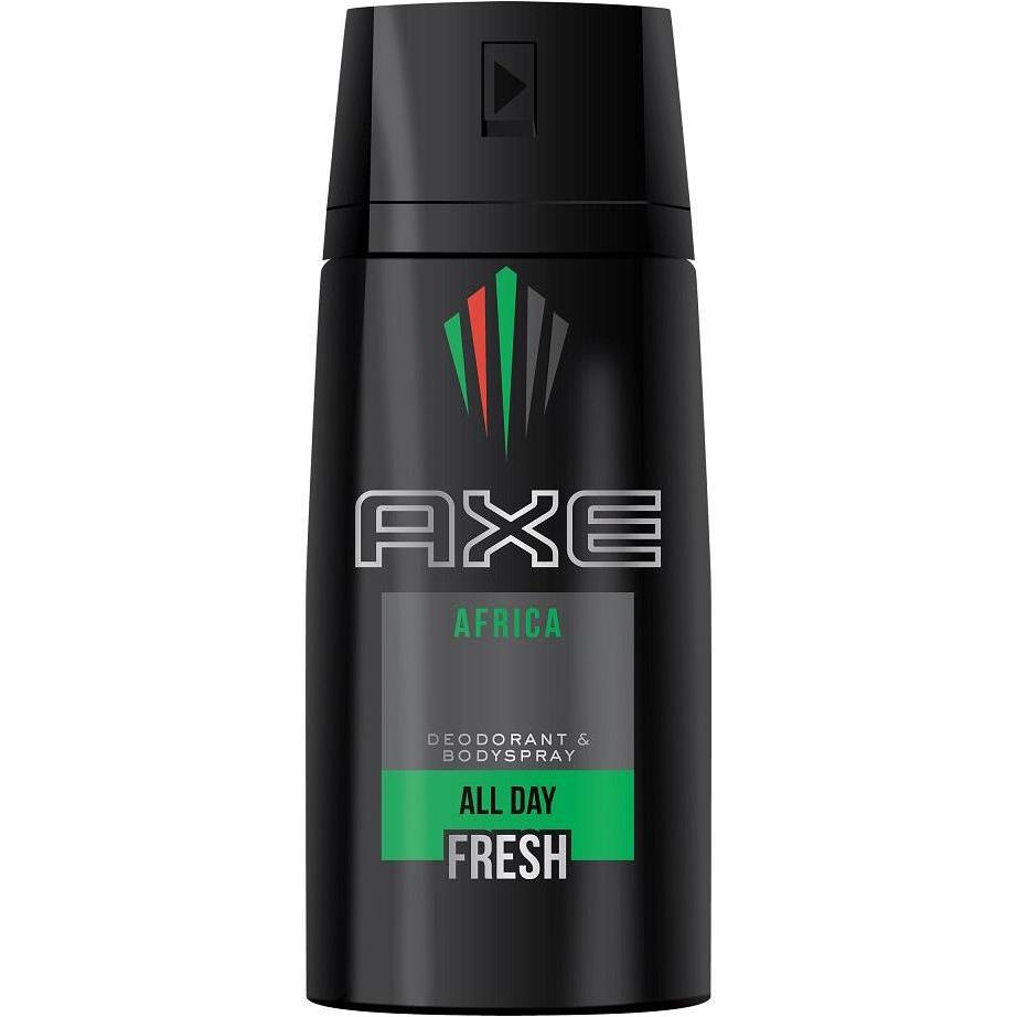 Axe Uomo Bianche/Gialle/Nero Deodorante, Africa Deodorante Spray Per 150Ml (Getto Vaporizzato, 150 Ml)
