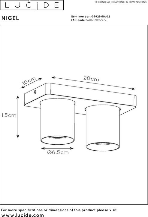 Image du produit Lucide Nigel (320 lm, GU10)