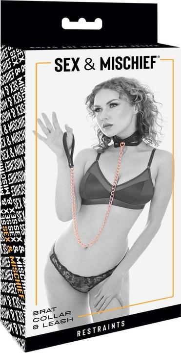 Produktbild Sportsheets Sex And Mischief Brat Collar And Leash Sexalsbänder Black 90 cm