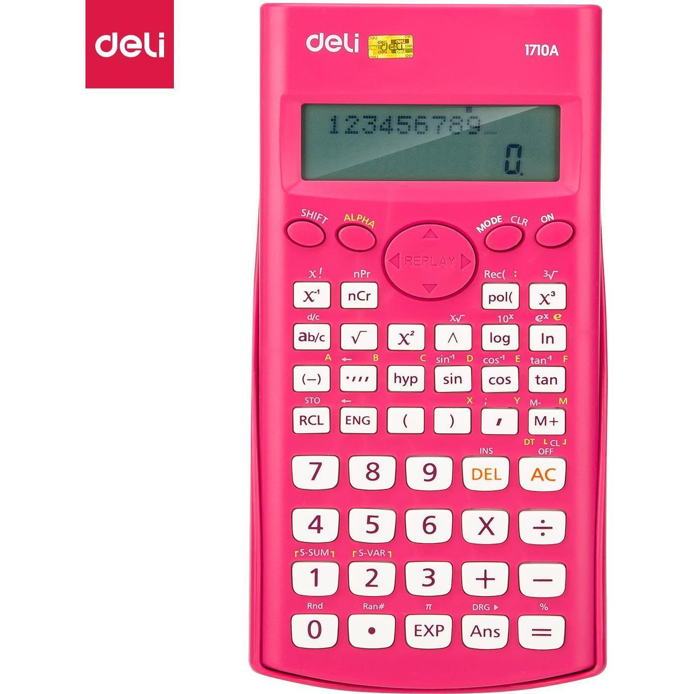 Deli, Calcolatrice, calcolatrice SCIENTIFIC CALCULATOR 1710A 12-DIGIT Rosa (Batterie)