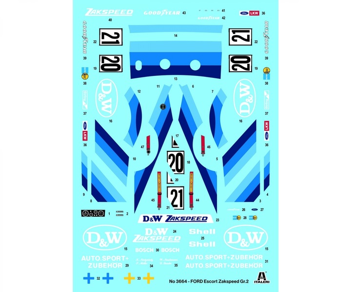 Produktbild 1:24 Ford Escort Zakspeed Gr.2 D&W