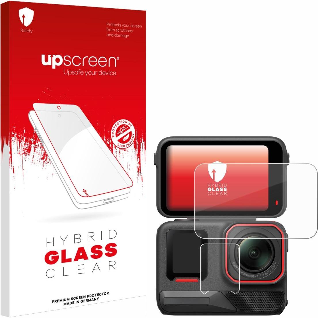 upscreen Schutzglas Schutzfolie Glas Folie Displayschutz klar, Action Cam Zubehör, Transparent