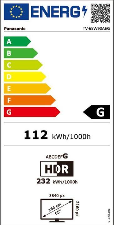 Label énergétique Panasonic TV-65W90AEG (65", LCD, 4K, 2024)