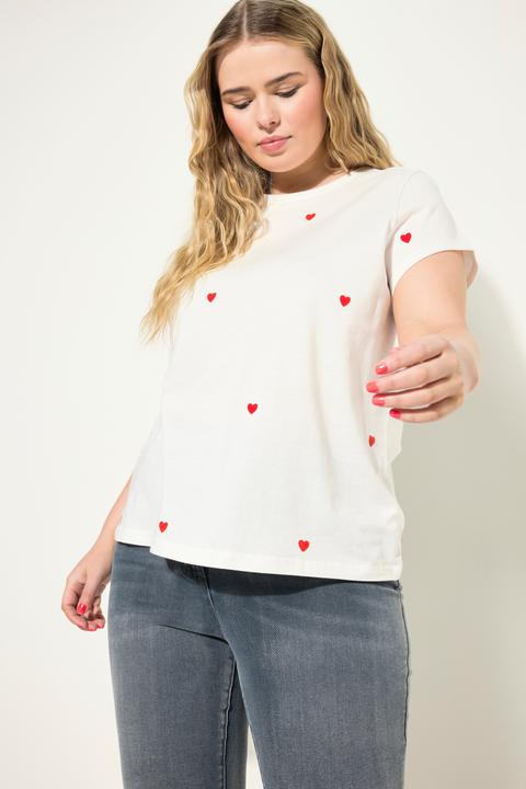 Actual product image Studio Untold Heart Print Cap Sleeve Tee (60)