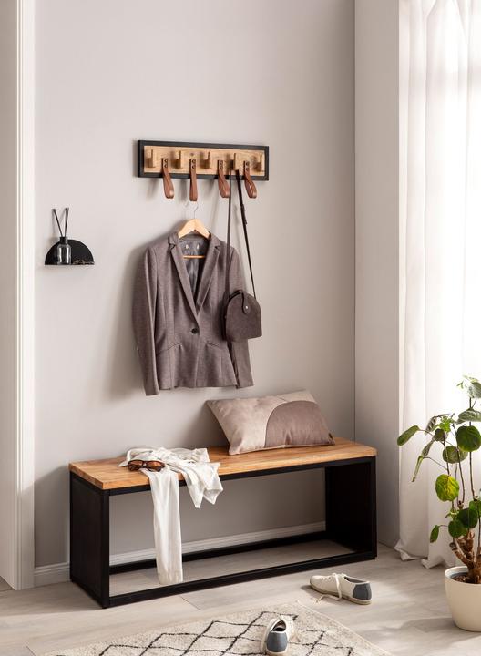 Actual product image FineBuy Wall coat rack FB95650 Mango solid wood brown