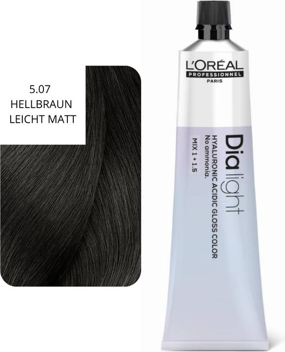 Image du produit L'Oréal Professionnel L'Oral Professionnel Dialight 507 Light Brown Slight Matte 60ml Hair Color (5.07 Light Brown Slight Matte)