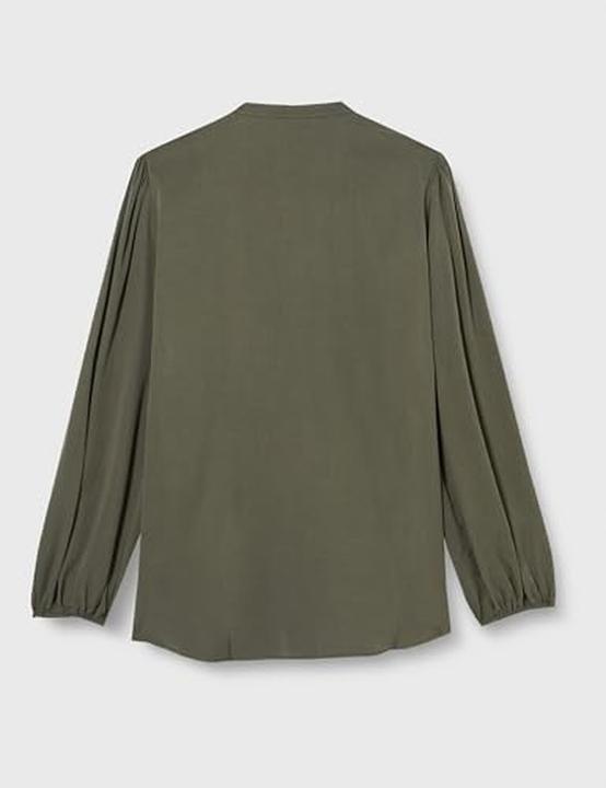 Actual product image Aleva Classic Blouse with Soft Viscose Mix, Casual Fit, Elastic Cuff Sleeves, Continuous Button Closure (XXL)