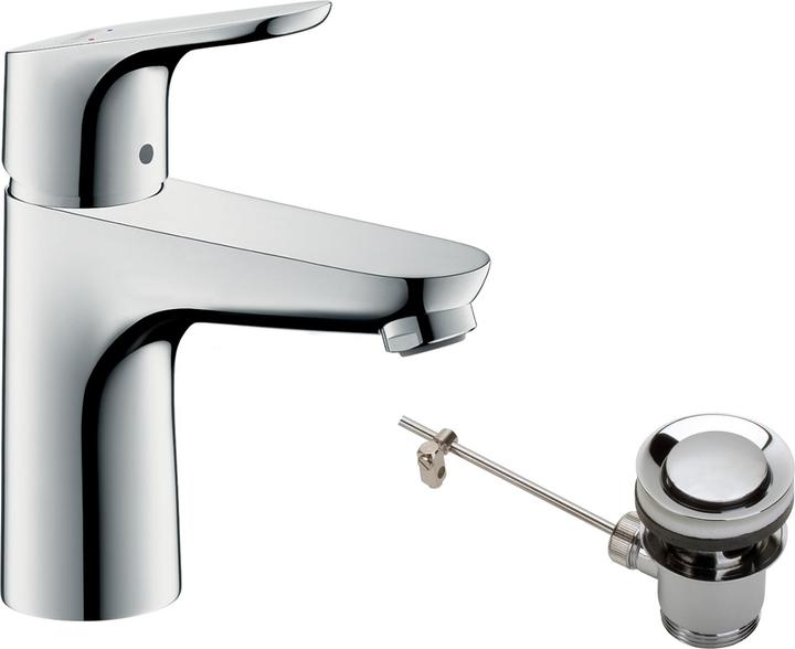 Produktbild hansgrohe Focus Einhebel-Waschtischarmatur 100 mit Zugstangen-Ablaufgarnitur