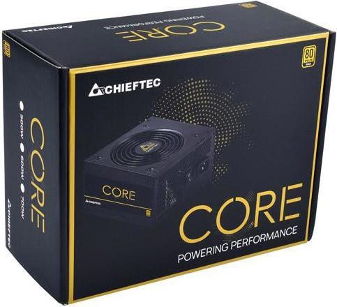 Produktbild Chieftec ATX PSU Core series BBS-600S, 12cm fan, 600W, 80 PLUS® Gold, Active PFC (600 W)