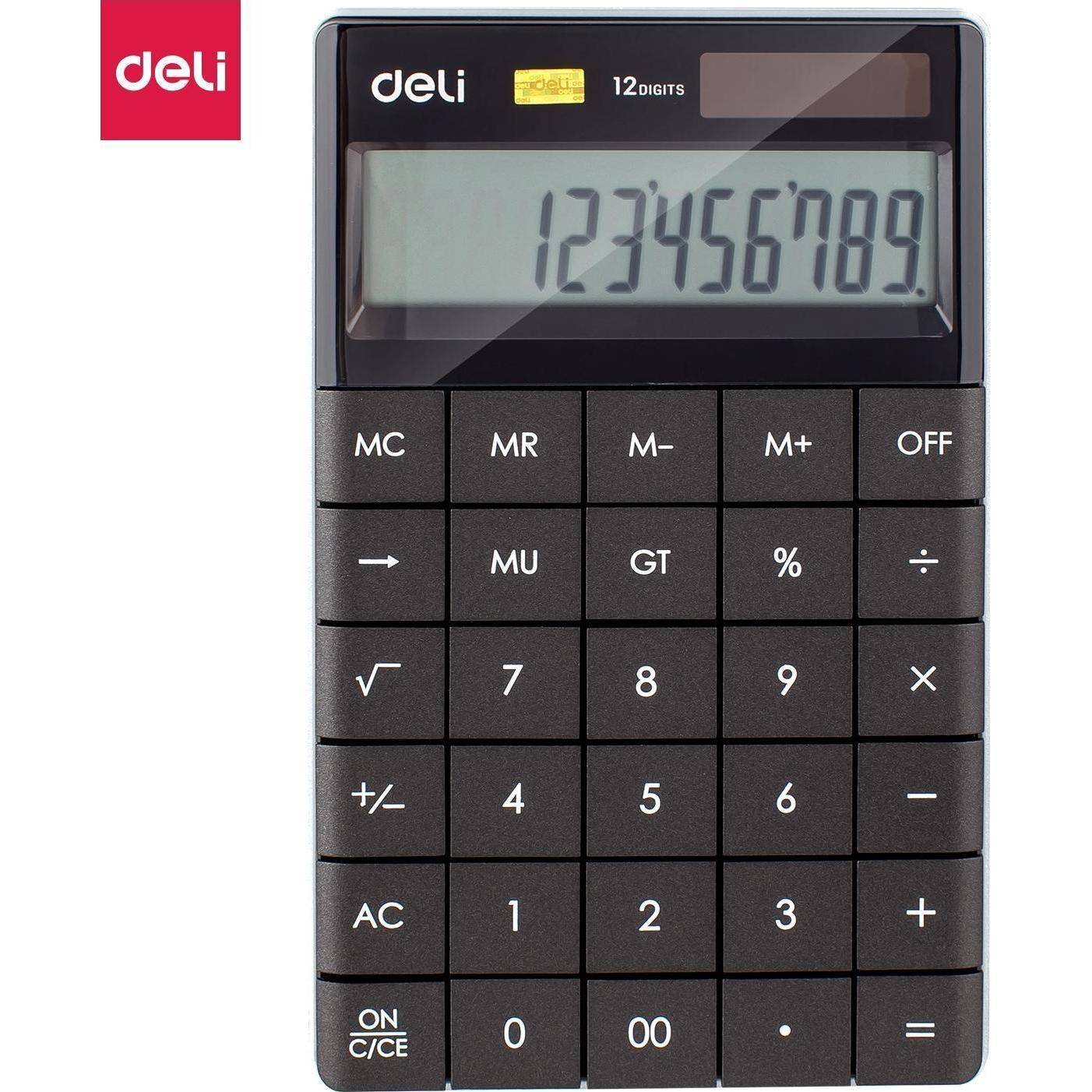 Deli, Calcolatrice, Calcolatrice CALCULATOR 1589P Nero (Celle solari, Batterie)