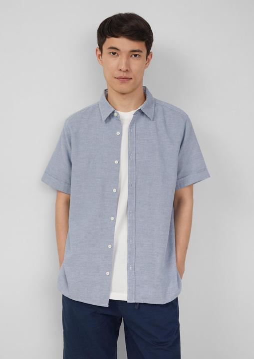 Immagine prodotto S.Oliver Hemd Regular Fit: Strukturiertes Kurzarmhemd aus Baumwolle mit Kentkragen (M)