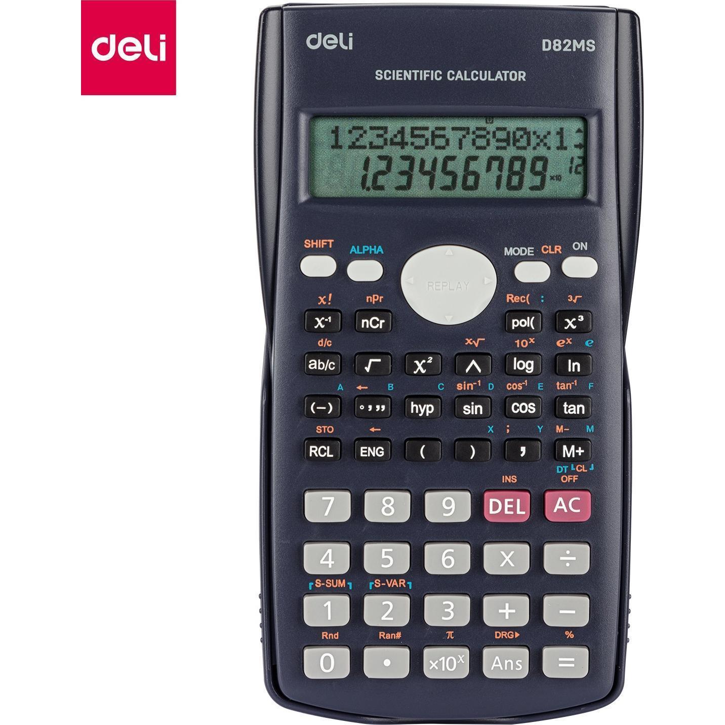 Deli, Calcolatrice, calcolatrice SCIENTIFIC CALCULATOR D82MS 12-DIGIT NAVY Blue (Batterie)
