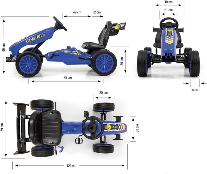 Actual product image Mally Rocket pedal go-kart blue