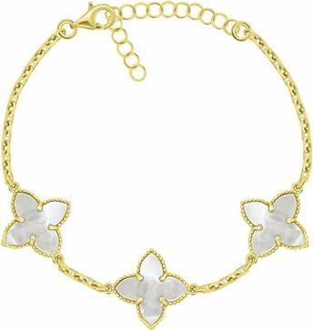 Actual product image Brilio Silver - Charming gold-plated flower bracelet BRC192Y