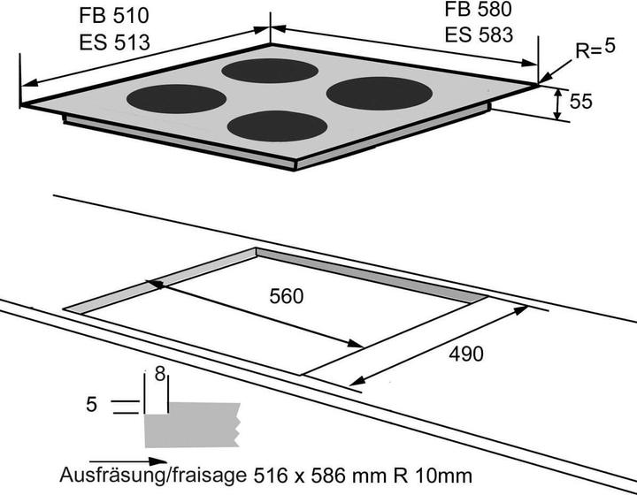 Actual product image Fors HC 641 ES (58.30 cm, Glass ceramic hob, Induction hob)