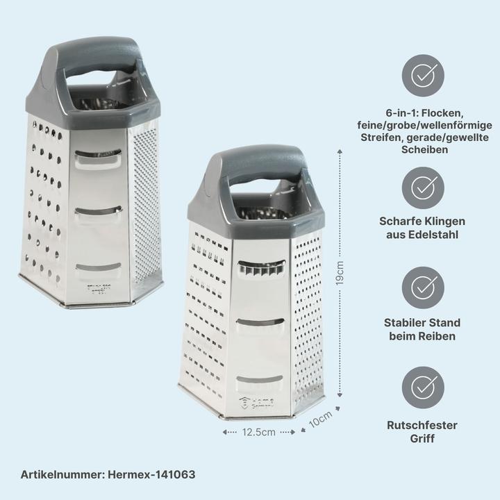 Immagine prodotto B-Home 4er-Set Edelstahl-Küchenreiben L & XL Gemüsereiben Handreiben