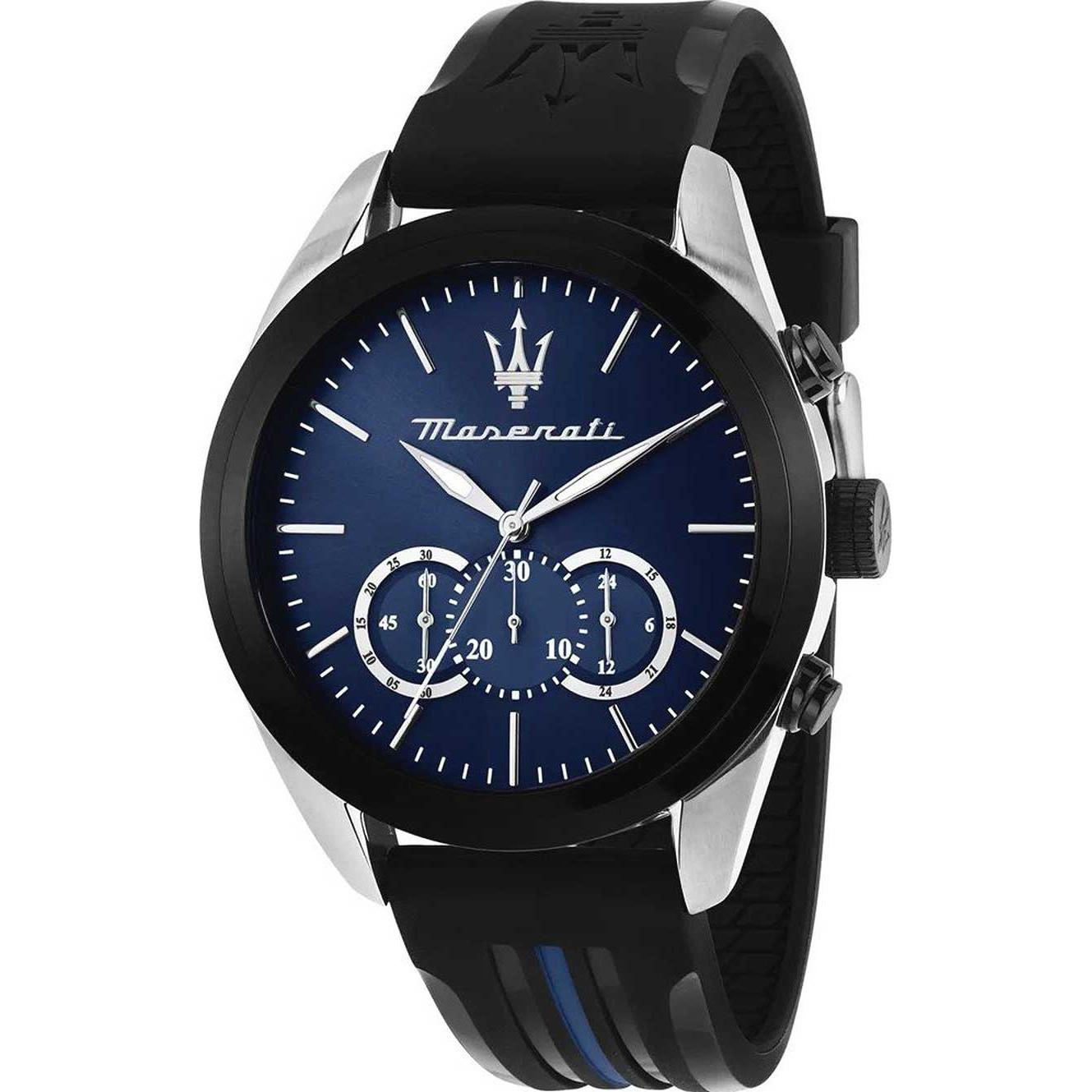Maserati, Armbanduhr, Chronograph Traguardo, Silber, (Chronograph, 45 mm)