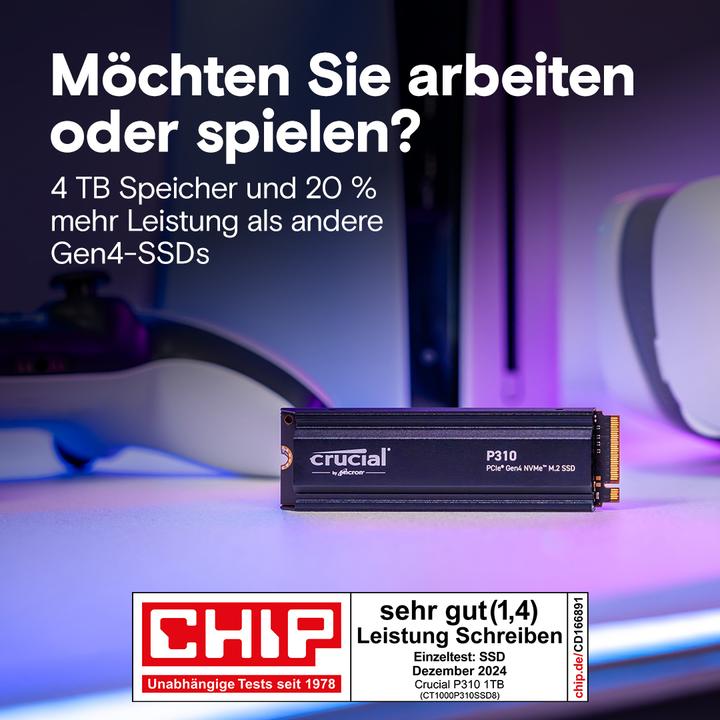 Produktbild Crucial P310 mit Heatsink (2000 GB, M.2 2280)
