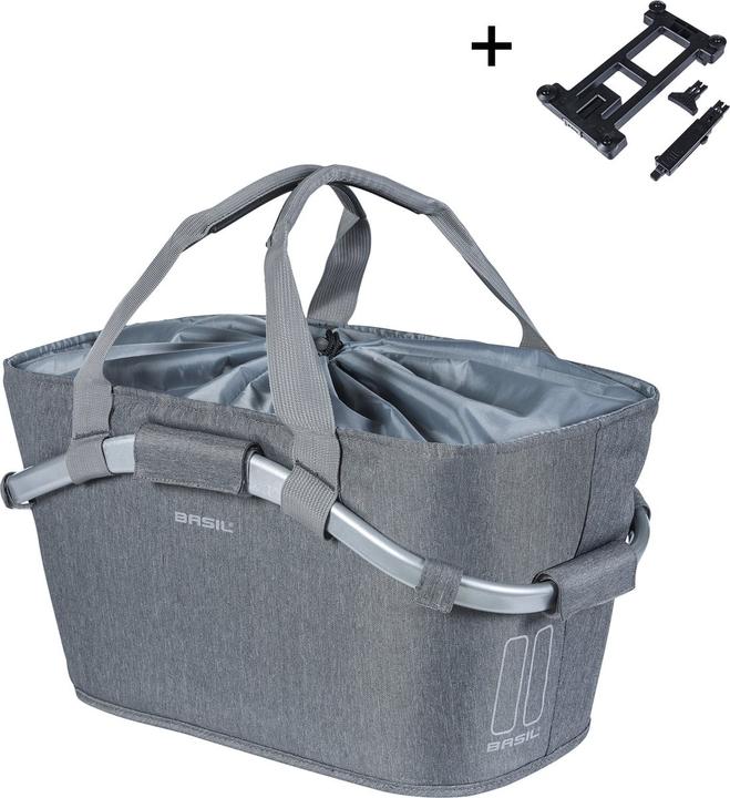 Basil 2DAY CARRY ALL REAR BASKET MIK 2.0, carrier basket, grey melee, 22L (22 l)