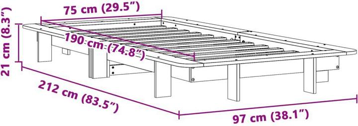 Image du produit vidaXL Bettgestell (75 x 190 cm)
