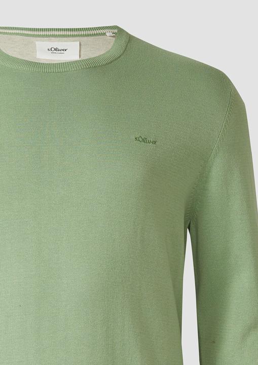 Produktbild s.Oliver Strickpullover mit Logo-Stickerei (XXL)