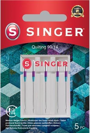 Singer QUILTING sewing machine needle, 90/14, pack of 5