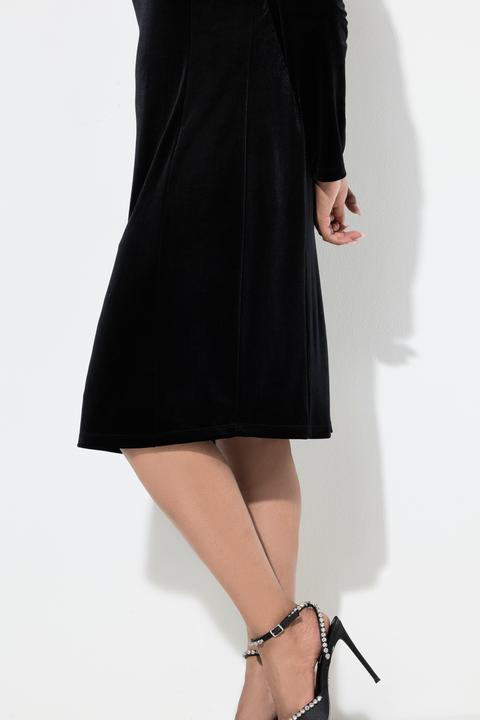 Image du produit Ulla Popken Bodycon-Kleid, Samt, Cut-Outs, Langarm (60)
