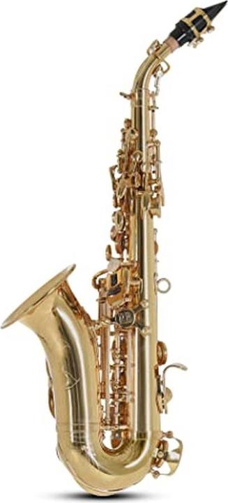 Produktbild Roy Benson Sopransaxophon mit ergonomischer Bogen, hoher Fis-Taste und Koffer (Saxophon, Gebogen)