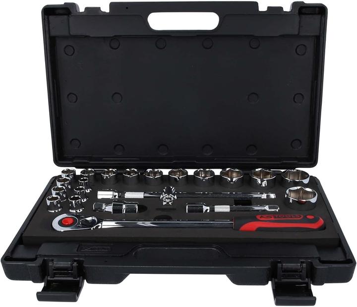 Actual product image KS Tools 1/2" CHROMEplus socket set, 22 parts, Flank Traction