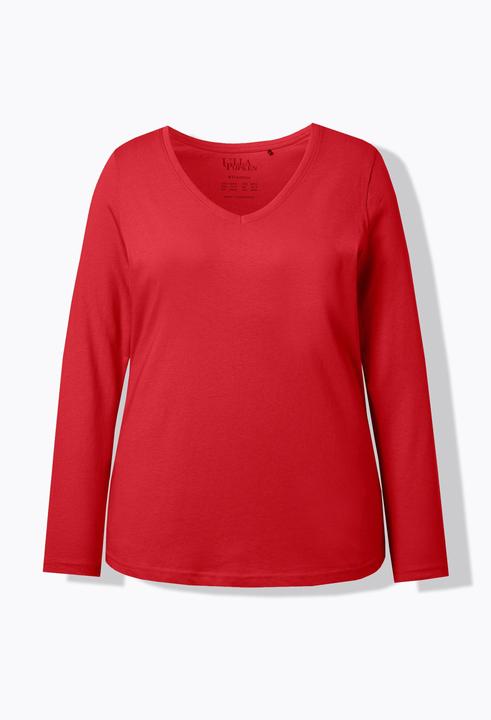 Produktbild Ulla Popken Shirt, Slim, V-Ausschnitt, Langarm (54)