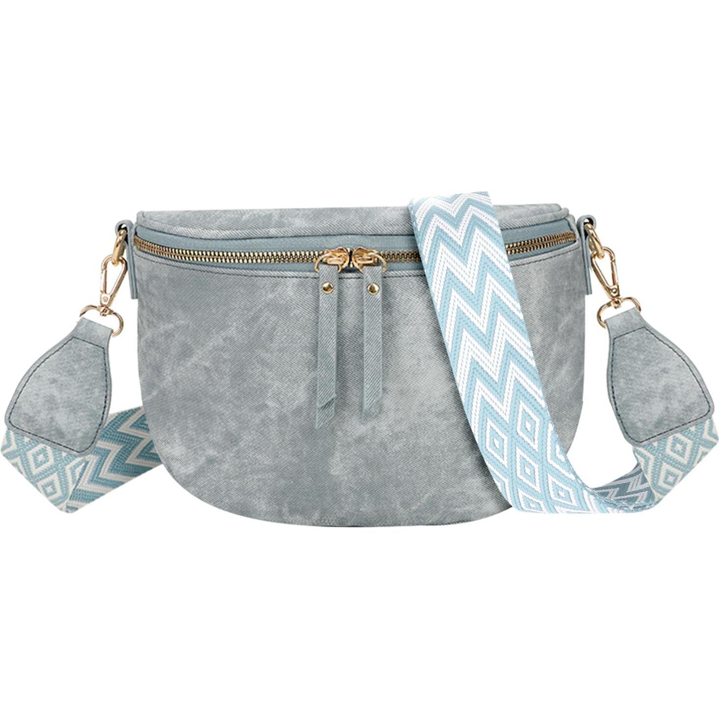Gallantry, Handtasche, Luna Schultertasche mit Jeans-Effekt, Blau