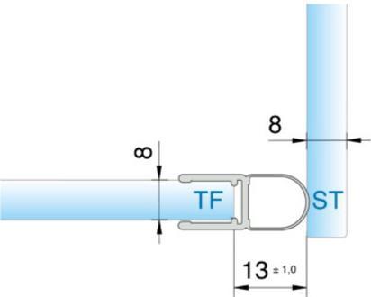 Pauli+Sohn Shower door seals 90° 8842