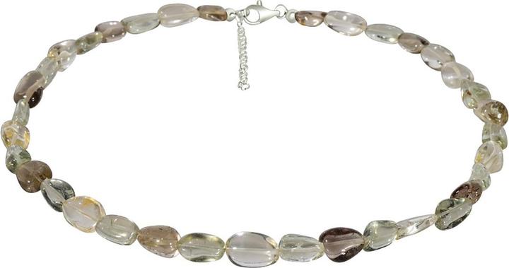 Produktbild Xen Quarz Mix - Collier Trommelstein 48 + 5 cm 925 Silber (925 Sterling Silber, 48 cm)