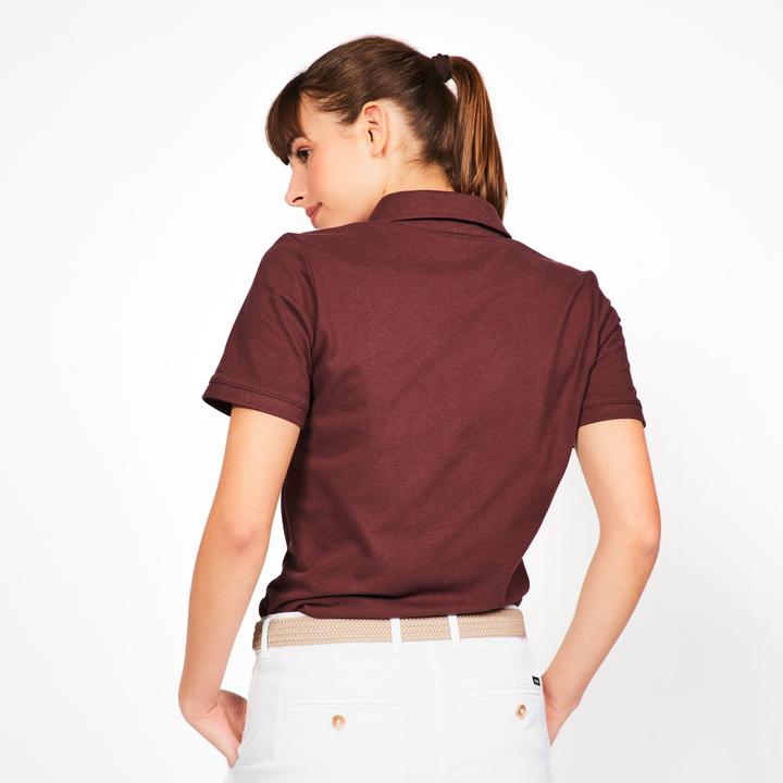 Image du produit Inesis Polo golf en coton manches courtes femme, MW500 marron foncé (S)
