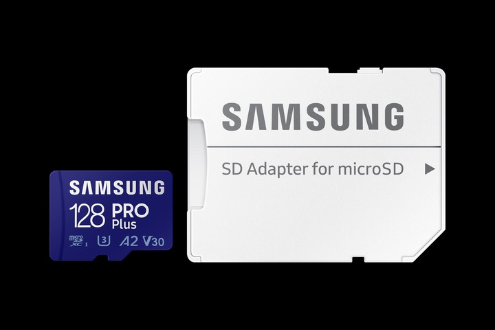 Actual product image Samsung SD MicroSD Card SDXC PRO Plus Reader (128 GB, microSDXC, U3, UHS-I)