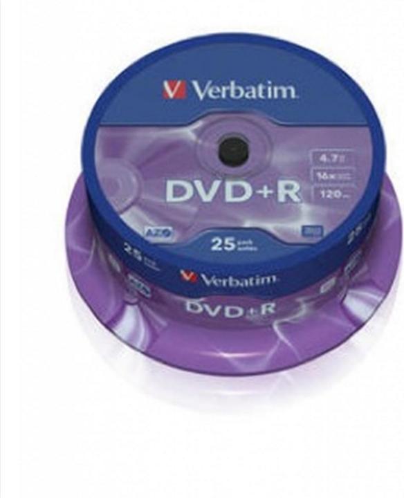 Actual product image Verbatim DVD+R, 4.7GB, 16x Spindel (25 x)