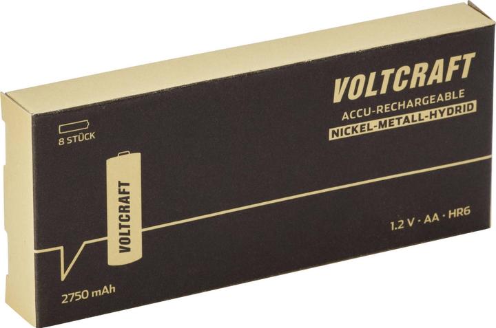 Produktbild Voltcraft VC-16044360 Mignon (AA)-Akku NiMH 2750 mAh 1.2 V 8 St. (8 Stk., AA, 2750 mAh)
