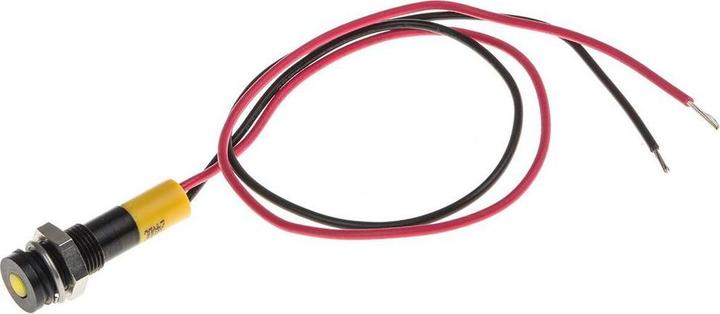Produktbild RS PRO LED 6mm Chromblende 24Vdc Gelb +Kabel