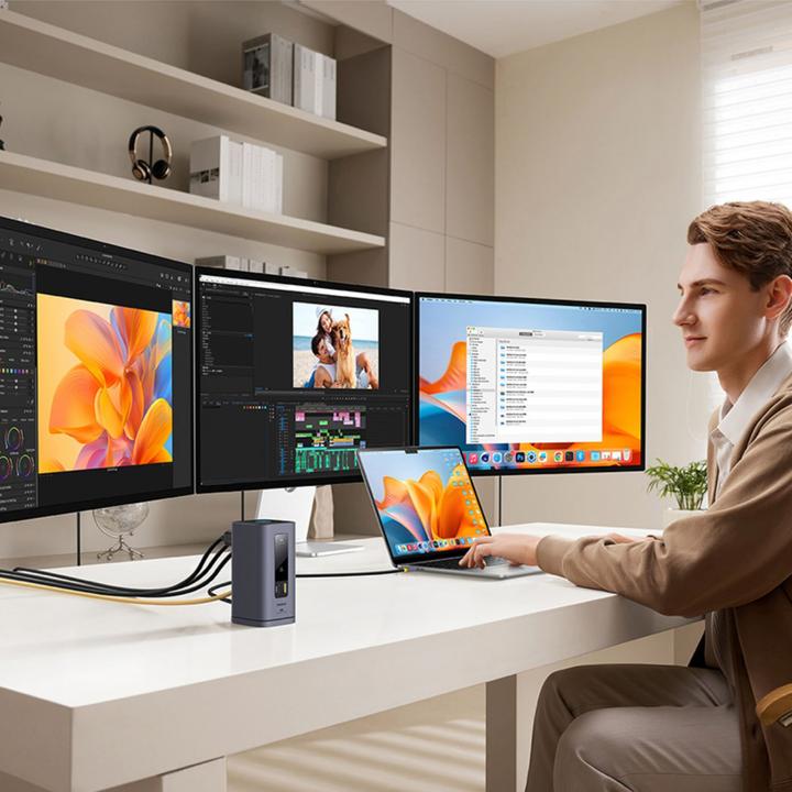 Actual product image Baseus Spacemate Series 11-in-1 (MAC) Docking Station, Grau (USB-C, 11 ports)