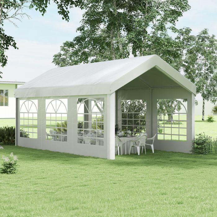 Produktbild Swisshandel24 Seitenteil mit Fenster, Seitenwand für Pavillon ca. 6 x 2 m Seitenplane Ersatzwand für Partyzelt, We (200 cm, 597 cm)