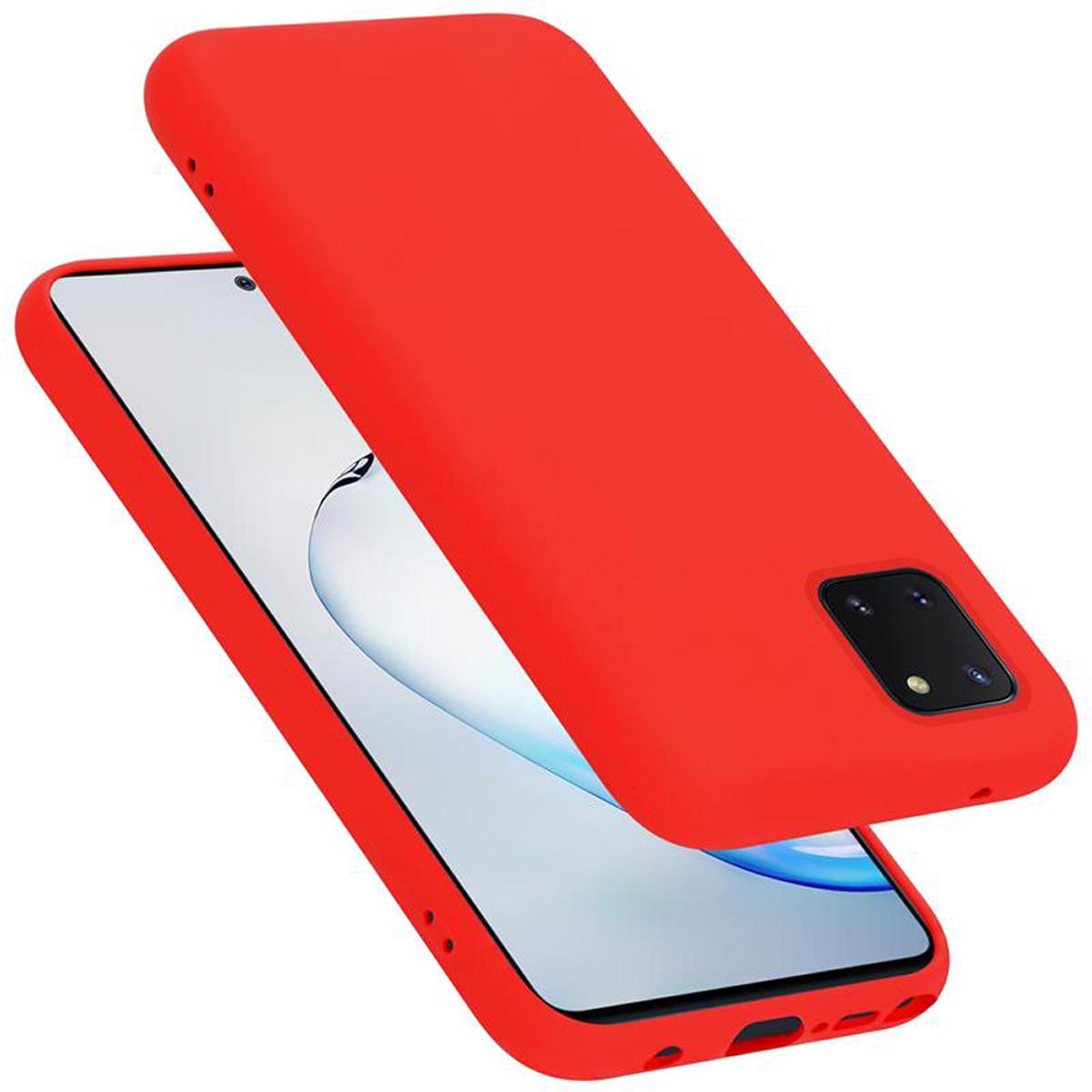 Thumbnail - Cadorabo TPU Liquid Silicone Case Cover (Samsung Galaxy A81), Smartphone Hülle, Rot