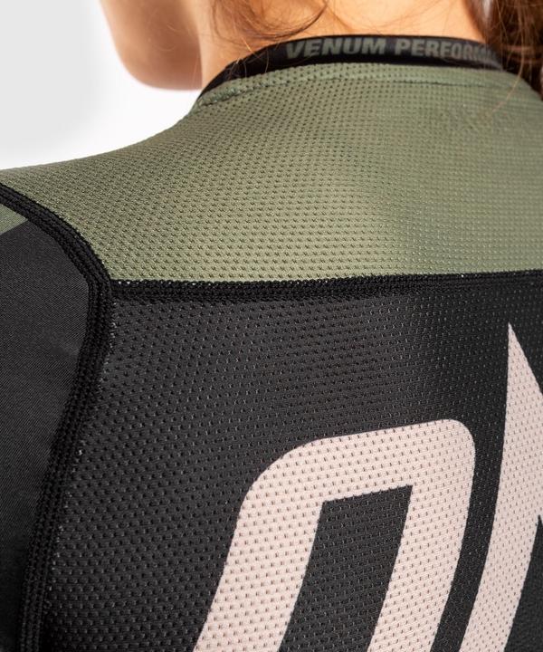 Actual product image Venum ONE FC Impact Rashguard hort sleeves - for women - Black/Khaki (M, L)