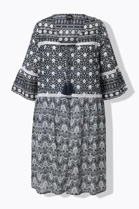 Actual product image Ulla Popken Mixed Print Longline Long Sleeve Open Shape Jacket (60)